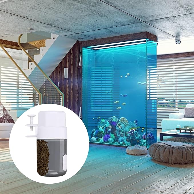 Automatic Fish Feeder for Aquarium, Auto Fish Feeder Dispenser with Programmable Schedule, Auto Food Dispenser with Timer, Aquarium Accessories