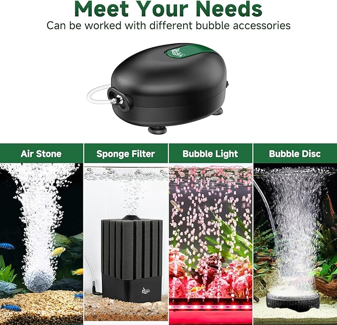 AQQA Aquarium Sponge Filter & Aquarium Air Pump