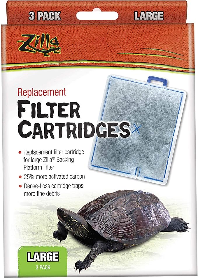 Zilla Reptile Pet Terrarium Water Filter Replacement Cartridge, Large,3 Count (Pack of 2)