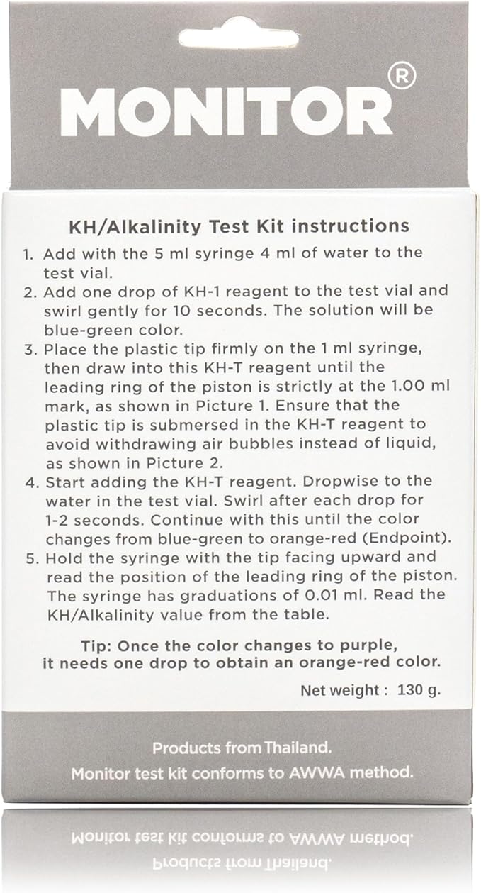 Monitor Alkalinity Test KIT for Coral & Reef (120 Tests)