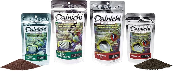Dainichi Dainich Fish Food Marine FX, Sinking Baby Pellet (1.0 mm) - 8.8 oz (250 g) for Marine Fish, Corals and Invertebrates