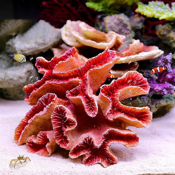 Besimple Aquarium Coral Ornaments Decor Fish Tank Plants Decoration for Aquarium Landscape,Red