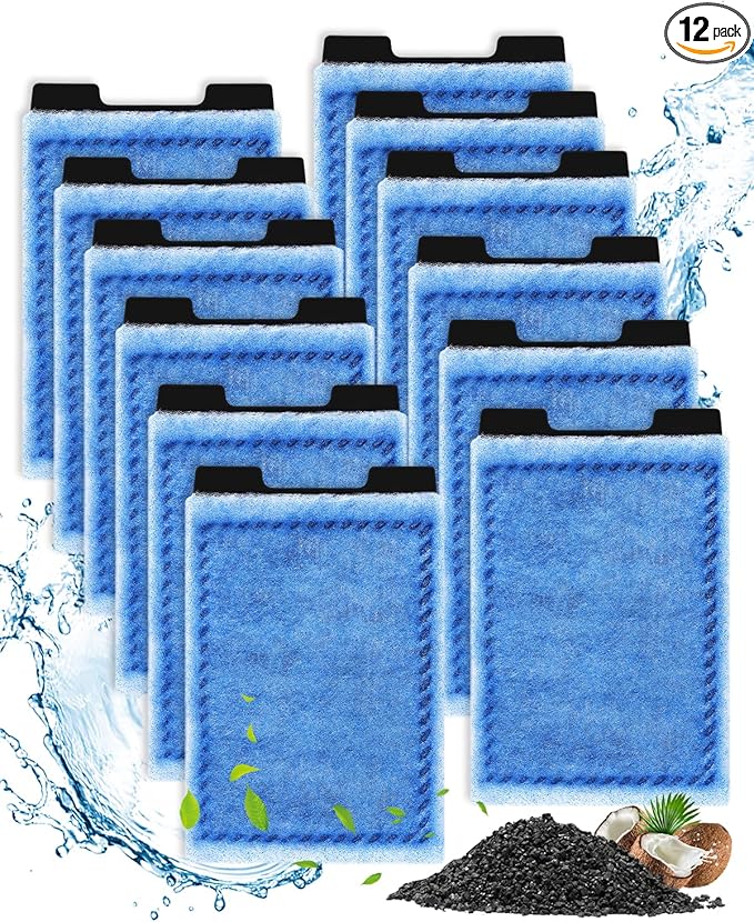 12 Pack Rite-Size Z Filter Cartridges Compatible with Marineland Eclipse Filtration Systems 2/3, Eclipse Hex 5/7, Fish Filter Compatible with Marineland Hidden Filtration System 5, Contour 3/5
