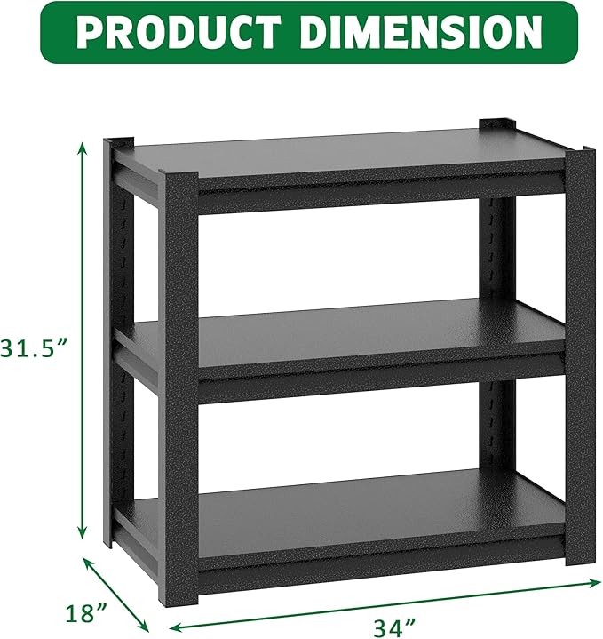 20-30 Gallon Fish Tank Stand - Metal Aquarium Stand, 34 "W x 18 "D x 31" H Adjustable Heavy Duty Reptile Tank Stand, Adjustable 3-Tier Fish Tank Rack Shelf for Home Office, Tank Not Included
