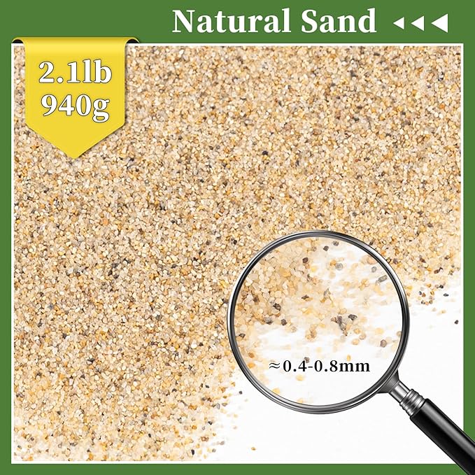 Aquarium Sand for Freshwater Tank, 2.1lbs Substrate for Fish Tank, 0.4-0.8mm Fish Aquarium Gravel for Aquascaping, Terrarium, Coarse Sand for Plants Succulents, Decorative Gravel for Vases and Crafts