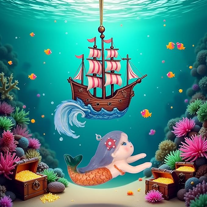Floating Mermaid Aquarium Decoration, Fish Tank Ornament, Miniature Cartoon Figure, Aquarium Décor Thematic Ornaments