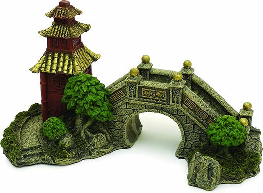 Rosewood Japanese Garden Bridge Aquarium Ornament