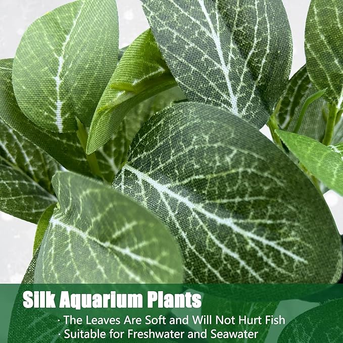 Silk Aquarium Plants, Artificial Fake Aquarium Plants Small Betta Fish Tank Plants Plastic Realistic Decorations Set 2PCS (Style E)