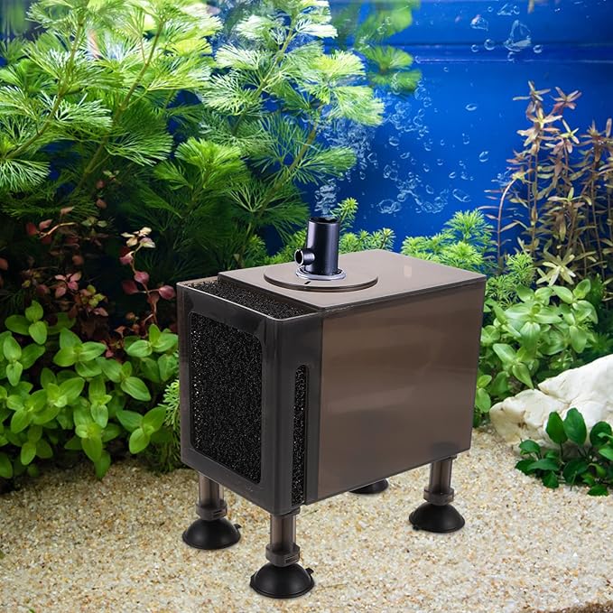 Ipetboom Protective Pump Container with Filter Box Wear-Resistant Household Pump Box Compact 5.90X5.51X3.54 Inch for Aquarium Pond Fountain Pumps