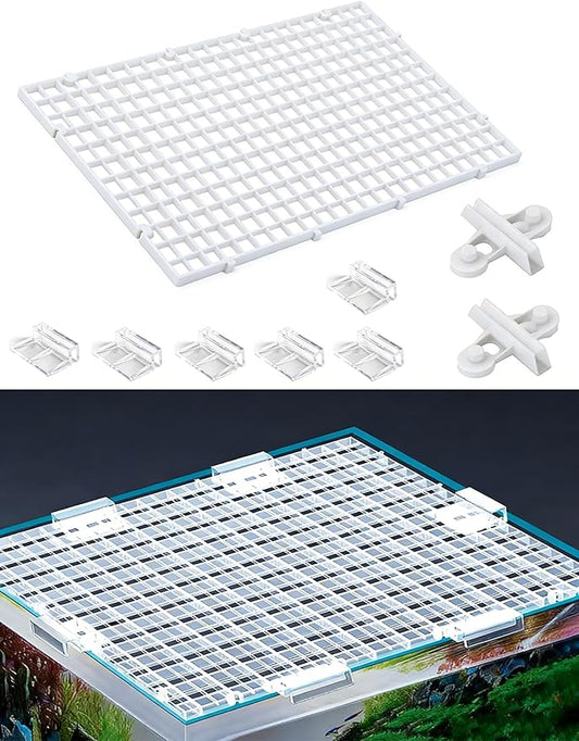 10 Pack Acrylic Aquarium Lid with Clips, Fish Tank Cover Top Hood, 30x15cm (11.8x5.9in) – Perfect for Aquatic Life Protection and Easy Access