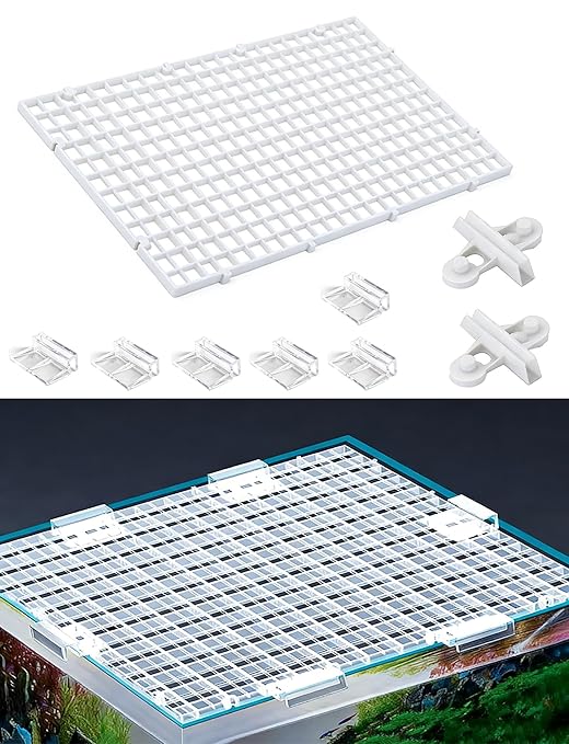 10 Pack Acrylic Tank Lid with Clips, Aquarium Lid Hood, Fish Tank Top Cover, Breeder Tank Lid, Aquarium Cover Lid(Mike,30x15cm/11.8x5.9in)
