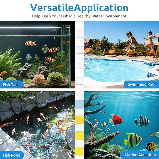 SEAOURA 9-in-1 Aquarium Test Kit for Fish Tanks - 65 Strips Water Testing Strips for Aquariums & Ponds Accurate Testing Iron，Copper，Nitrate，Nitrite，Chlorine，Hardness，Alkalinity，Carbonate，pH
