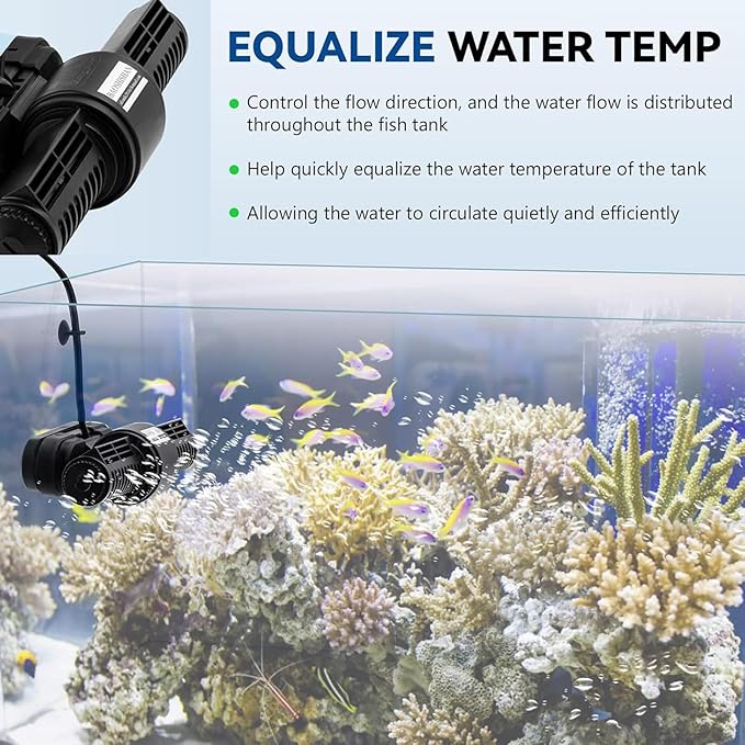 BAOSHISHAN Aquarium Wave Maker Cross Flow Water Circulation Pump for 1.2-3m Long Fish Tank Above 55 Gallon Sea & Fresh Water with Controller (35W)