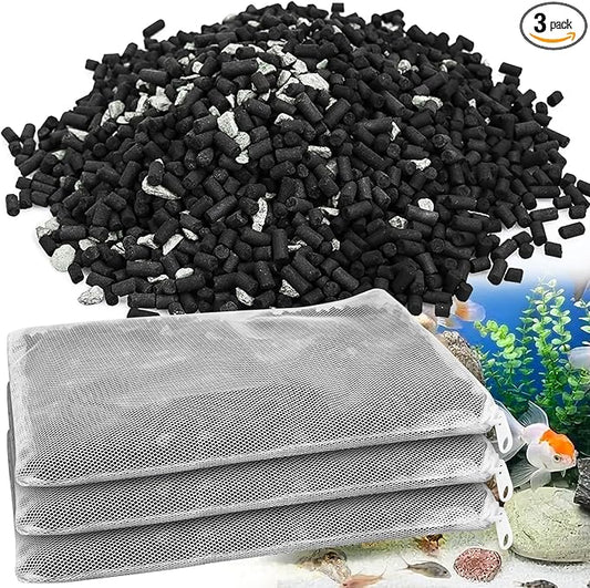 8 Oz Pro-C Mixed Aquarium Canister Filter Media Bag Compatible with Penn-Plax Cascade, Canister Filter Carbon Media for Remove Odors & Clear Water, Fish Tank Carbon Filter, 3 Pack (260g/bag)
