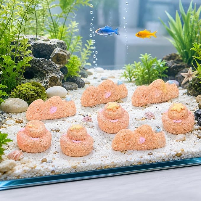 LOGOFUN 8pcs Fish Tank Castle Decoration Mini Castle Model Miniature Resin Sand Castle Craft for Aquarium Microlandscape Decorations