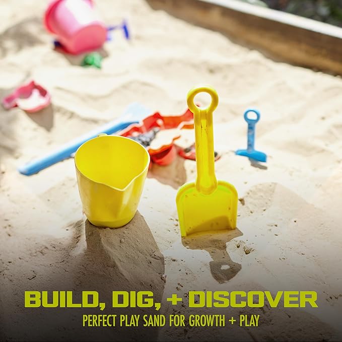 Sun Joe Ultra Fine Silica Play Sand for Sandboxes, Sensory Tables, Gardens, Weighted Toys & Aquariums, for Molding, Digging & Sculpting, 50 Pound Bucket, PLYSAND50-BKT