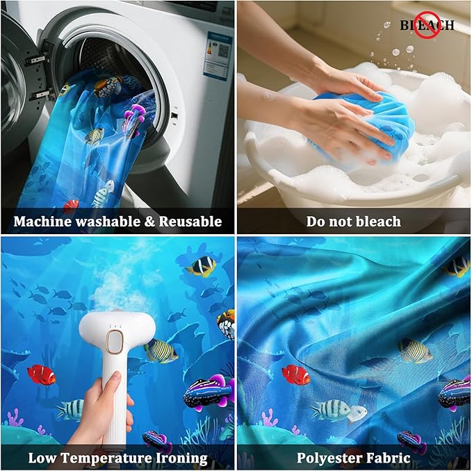 Renaiss Go Fish Backdrop 8x6 ft Underwater Coral Reef Tropical Fish Mermaid Summer Party Photography Backdrop Under The Water Fish Tank Background for Birthday Baby Shower Decor Fabric