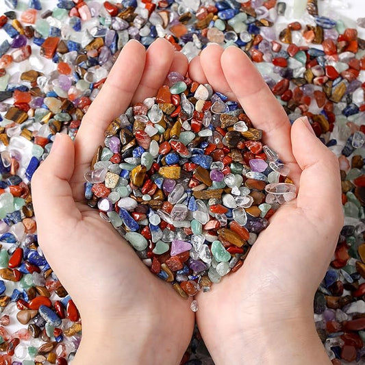 MAIBAOTA Natural 7 Chakra Crystal Quartz Rocks Chips Vase Filler Rocks for Succulent Plant Small Fish Tank Aquarium Gravel Decorative Pebbles Stones(200 gram)