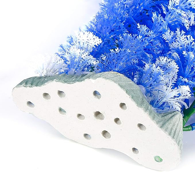 uxcell® Plastic Aquarium Plant/Grass Decorative, Blue/White