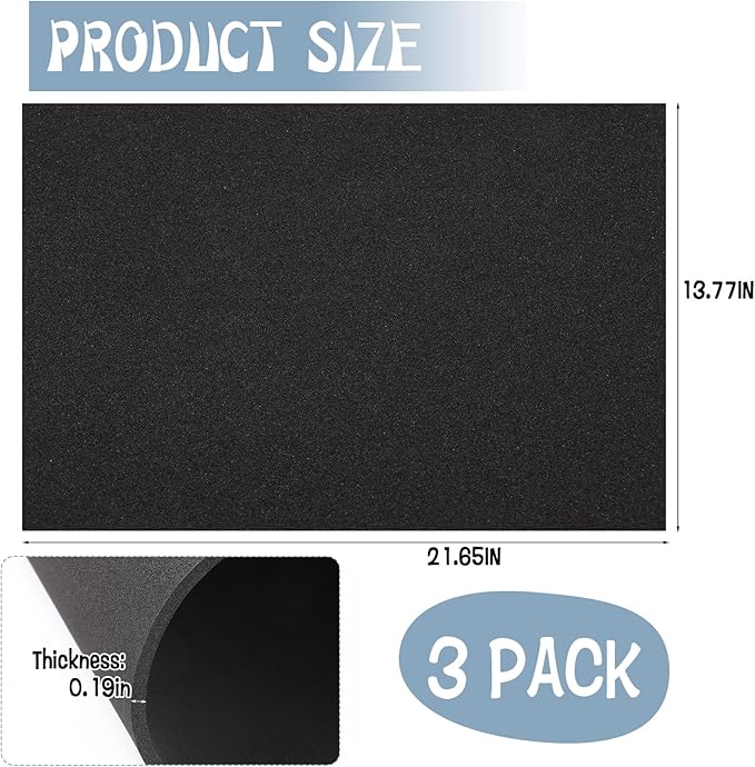 3 Packs 21.7 x 13.8 Inch Aquarium Fish Tank Leveling Mat, 5mm Thick Fish Tank Mat for Shock Absorbing Compressible Nonslip Neoprene Mat Aquarium Bottom Pad, Easy to Cut, Stability