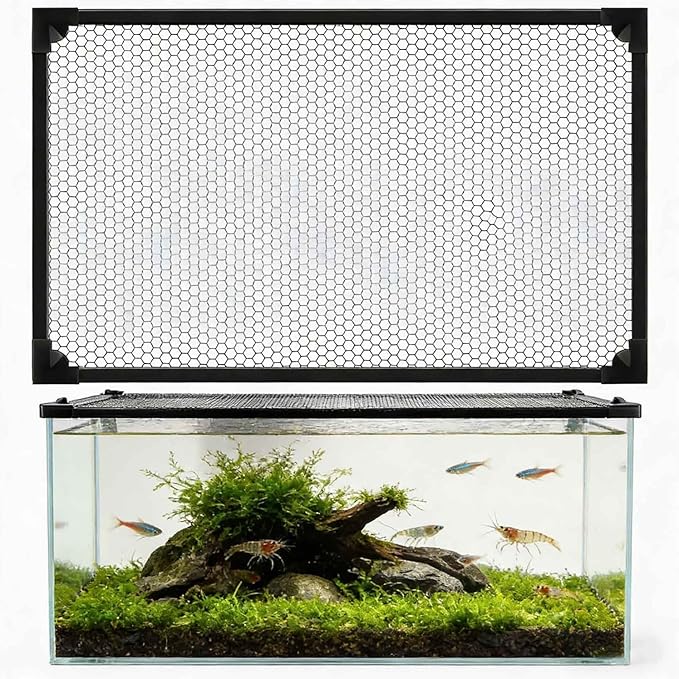 Fish Tank lid Magnetic Aquarium lid Fish Tank Hood top Cover Anti-Jumping net Cover mesh to Protect Fishes Jumping Out(60x45CM/23.62x17.72in)