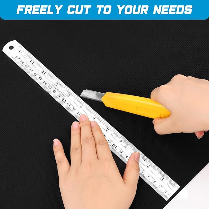 30 x 15 x 0.2 Inches Aquarium Leveling Mat Set, Liveek Waterproof Fish Tank Pad with Scissors & Measuring Tape, Black Easy to Cut Neoprene Mat for Under Tank