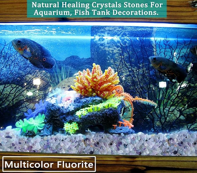 MAIBAOTA Natural Multicolor Fluorite Crystal Quartz Rocks Chips Vase Filler Rocks for Succulent Plant Small Fish Tank Aquarium Gravel Decorative Pebbles Stones(200 gram)
