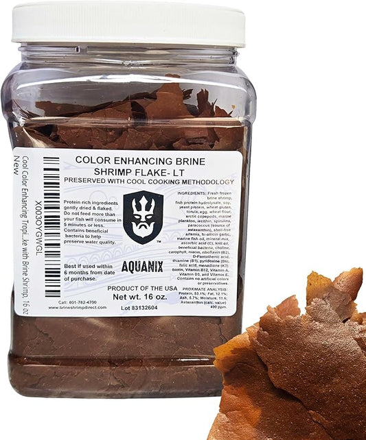 Color Enhancing Brine Shrimp Fish Flake- LT, 16 oz