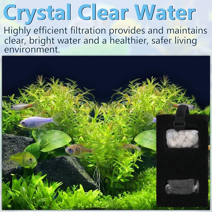 Aquarium Filter Media Set for Fluval SPEC, EVO, Betta and Flex Desktop Aquarium Series, Includes 1 Biomax Filter Media, 1 Carbon Filter Refills, 1 Foam Filter, 1 Filter Cord and 2 Cleaning Brushes