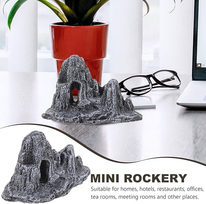 Zerodeko Mini Rockery Ornament for Indoor Bonsai Decor Delicate Rockery Design for Landscape Gardening Lightweight Simulation Shape for Sand Table Decoration