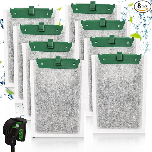 Medium Filter Cartridges Compatible with Tetra Whisper Bio-Bag Filter, Fish Tank Aquarium Filter Cartridges Replacement for Whisper PF10 10i IQ10 Filters (8 Pack)