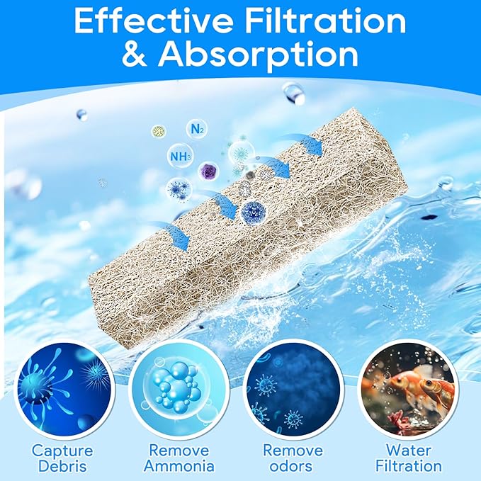 20PCS Ammonia Reducer Filter Pads Compatible with Aqueon Quietflow 20 & 75, Sponge Replacement Filter Cartridges for Aqueon Quietflow LED PRO Aquarium Fish Tank Power Filter