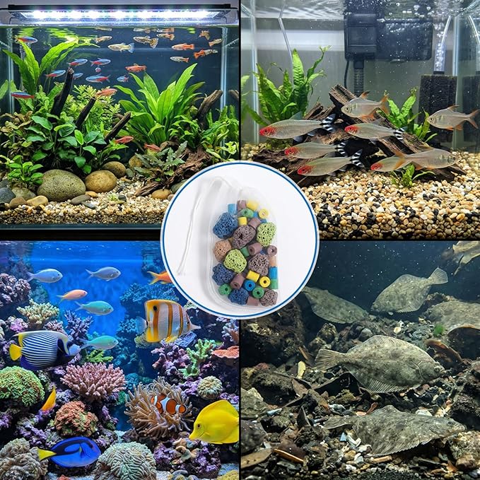 3Pcs Aquarium Filter Media Bag, Fine Mesh Aquarium Media Bag with Drawstring, Reusable Purigen Bags for Aquariums Fish Tank Rock Gravel Charcoal
