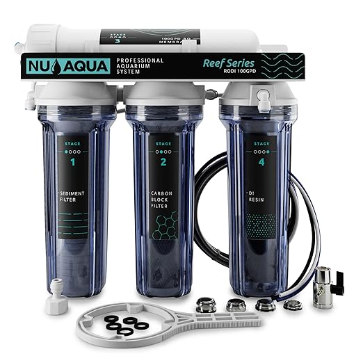 NU Aqua RODI System for Aquarium 4 Stage Deionization Reverse Osmosis System - RO Water Filter System 100 GPD Saltwater and Freshwater Filtration - 120-Day Trial