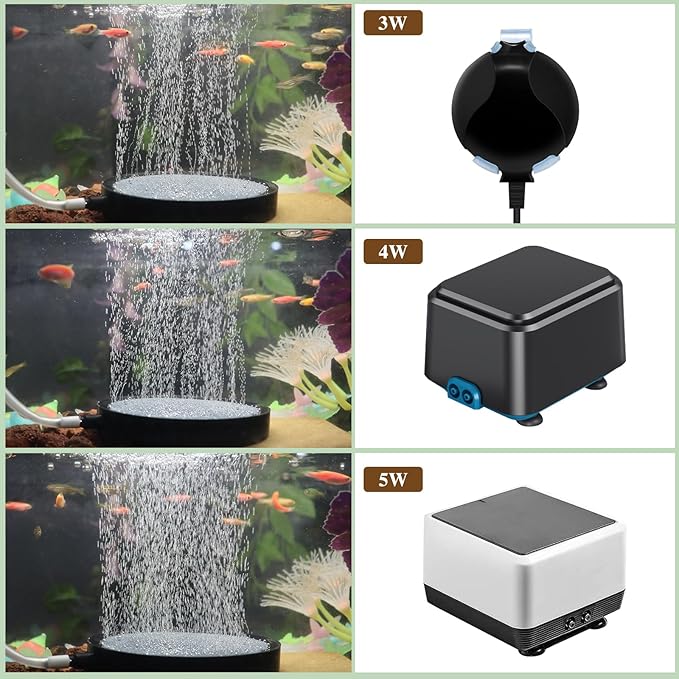 WishLotus Air Stones for Fish Tanks, 8/10cm Round Oxygen Diffuser Aquarium Air Stone with Check Valves and Control Valves Aquarium Bubble Disc for Fish Tank Small Ponds (10 cm)