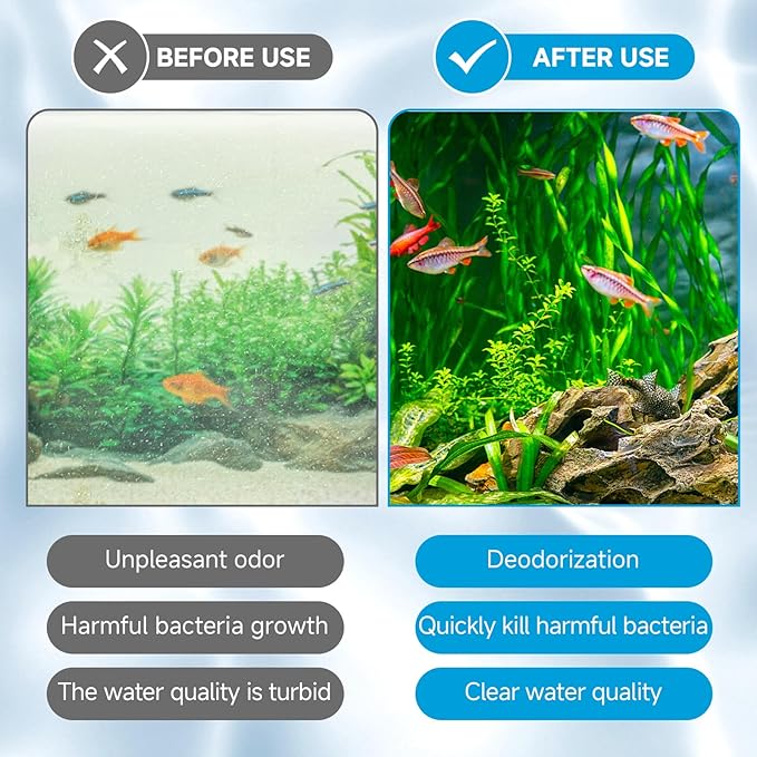 AQQA 12 Packs Aquarium Filter Cartridges with Activated Carbon - Remplacement Fish Tank Filters Cotton