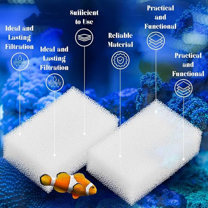 Threlaco 6 Pcs Compatible with Aquaclear 70 Foam Filter Inserts, for Filtering Mechanical and Biological Media, Keeping the Water Tank Clean and Fresh