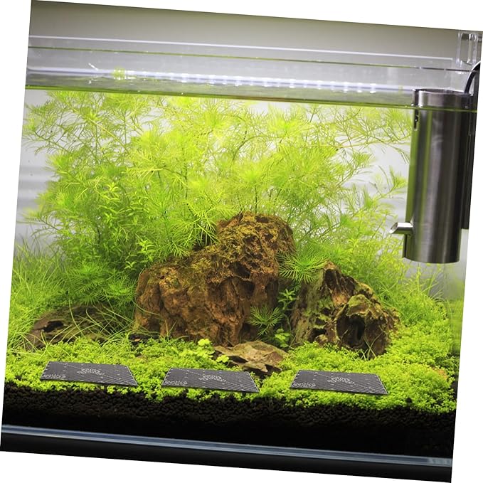 FOMIYES 20pc Fish Tank Bottom Plate PVC Stacking Grid Black Easy Installation High Water Permeability