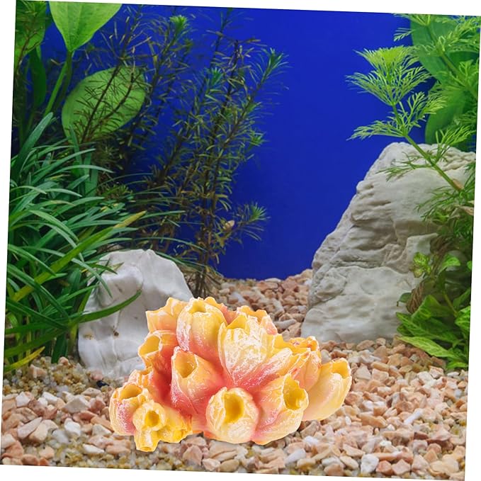 Aquarium Coral Reef Decoration Artificial Resin Coral for Tank Lightweight and Compact for Aquatic Environments and Home Decor Anemone Style