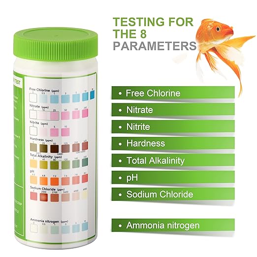 AAwipes Aquarium Test Strips 8-in-1 100PCS & Ammonia Test Strips 100PCS