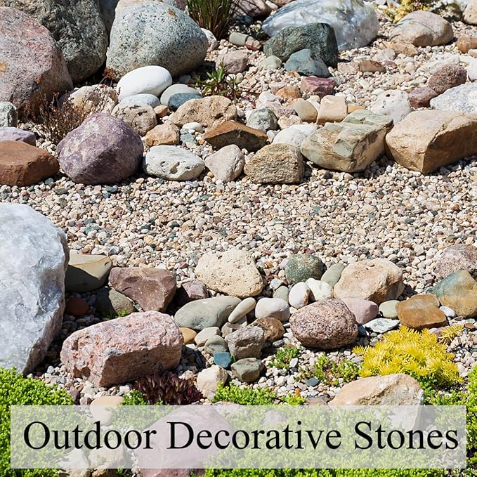FANTIAN 10 lbs Pea Gravel for Landscaping, 2/5 Inch Size Mixed Color River Rocks for Aquarium, Succulent, Vase Fillers, Cactus Bonsai, Plant Soil Cover and Outdoor Garden Rocks.