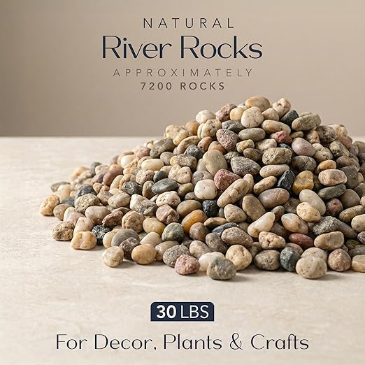 River Rocks Decorative Ornamental Vase Filler 0.5" - 0.75" Natural Aquarium Gravel 30 lbs - Landscaping Pebbles for Indoor Plants, Succulents,Terrarium & Home Decor, DIY & Crafting – Royal Imports