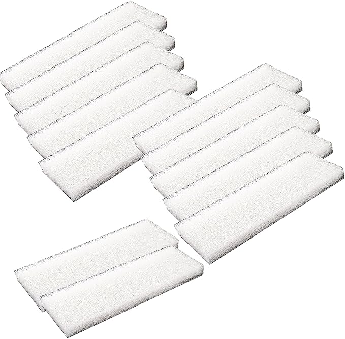 12 Pcs Aquarium Bio Sponge White Foam Filter Pads for Hagen Fluval 204, 205, 206, 304, 305, 306 (A-222) Filtration Systems