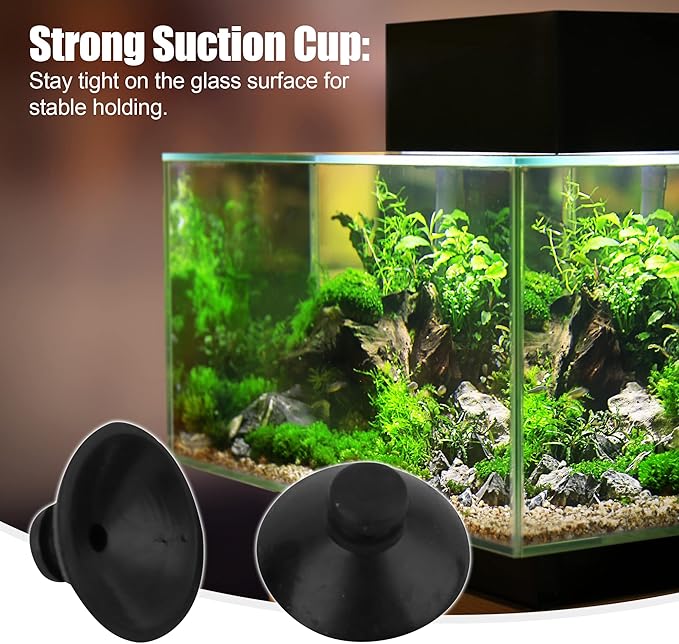 VOCOSTE 30 Pcs Water Pipe Air Tube Hose Aquarium Fish Tank Suction Cup Holder, Rubber, Black, 0.8inches Dia