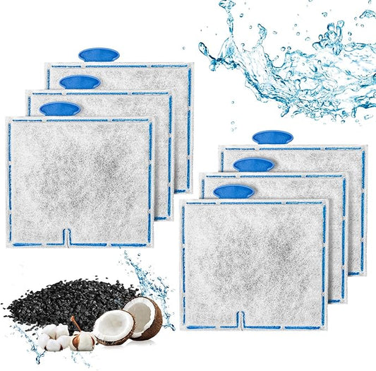 6 Pack Replacement Filter Cartridges Medium for Zilla Turtle Filter, Turtle Tank Filter Cartridges Compatible with Zilla Internal Filter 20G and Small Basking Platform Filter 20G, 09830