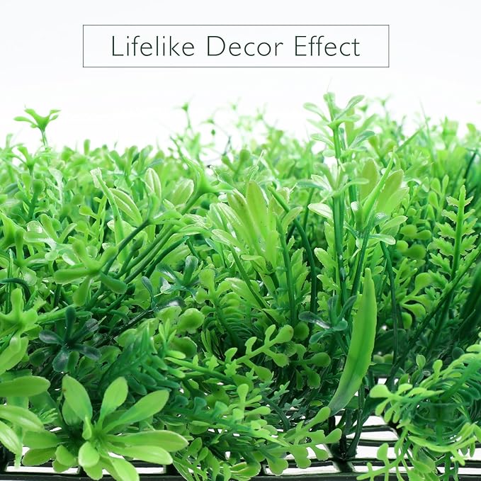Artificial Aquarium Grass Mat, Aquarium Plants Plastic Grass Wall Fake Lawn Turf Plastic Green Plants Mat for Fish Tank Lawn Decor