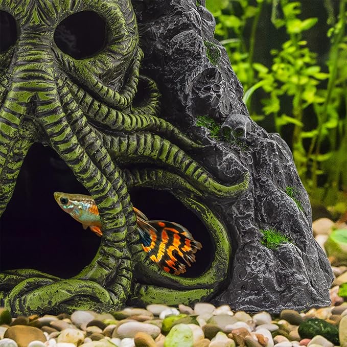 Toy Vault Cthulhu Monster Aquarium Cave Hideaway Fish Tank Decor, H.P. Lovecraft Themed