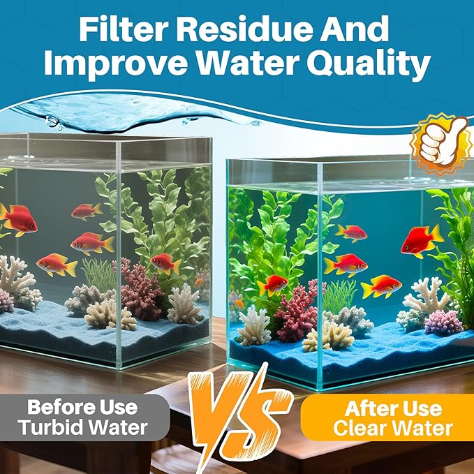 Aquarium Filter Pad - Aquarium Filter Media, Aquarium Filter Floss,39.4 x 11.8in Filter Pad, Filter Floss for Fish Tank, Aquarium, Ponds,Garden?Saltwater, Fershwater,Plant, Trutle(White)
