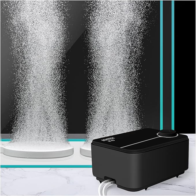 8w Aquarium air Pump with 2 pcs 4 inch Fish Tank air Stone