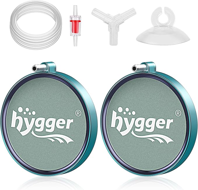 hygger Aquarium Air Stone 2 Inch 2 Pack, Fish Tank Bubbler Stone, Air Bubble Aerator Oxygen Diffuser, Air Pump Accessories for Aquariums, Fish Tanks, Hydroponics and Ponds
